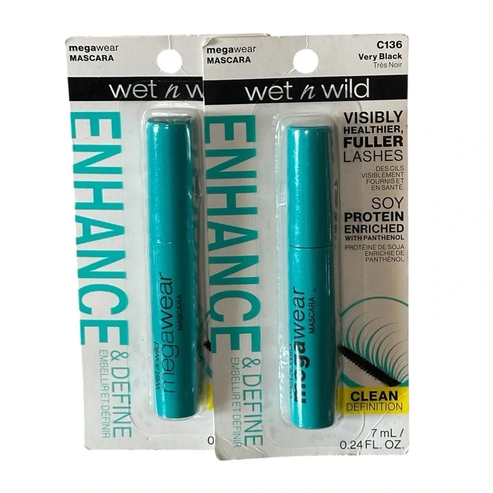 NIP Two - Wet n Wild MegaWear Enhance & Define Mascara.
